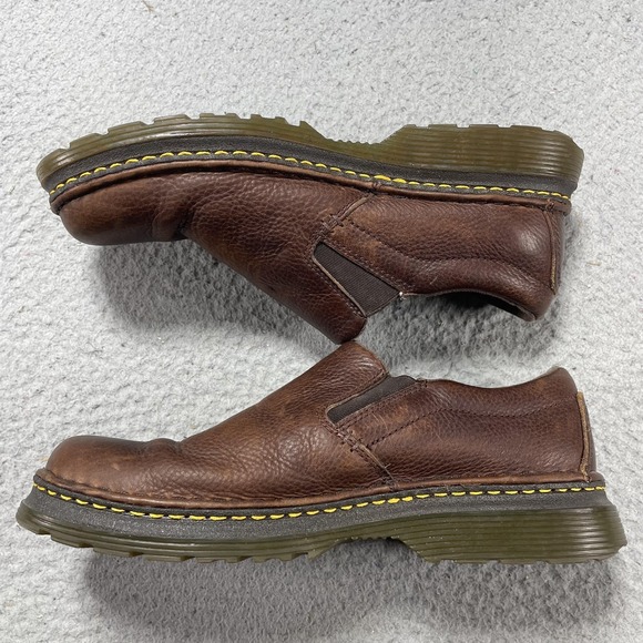 Dr. Martens Boyle Shoes Size 10 Mens Brown Leather Slip On Loafers SoftWair - Picture 4 of 9
